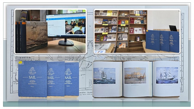 Уникальный трёхтомник «The Romance of the Clipper Ships»в библиотеке академии. Перевод заглавия: Парус. Романтика клиперов